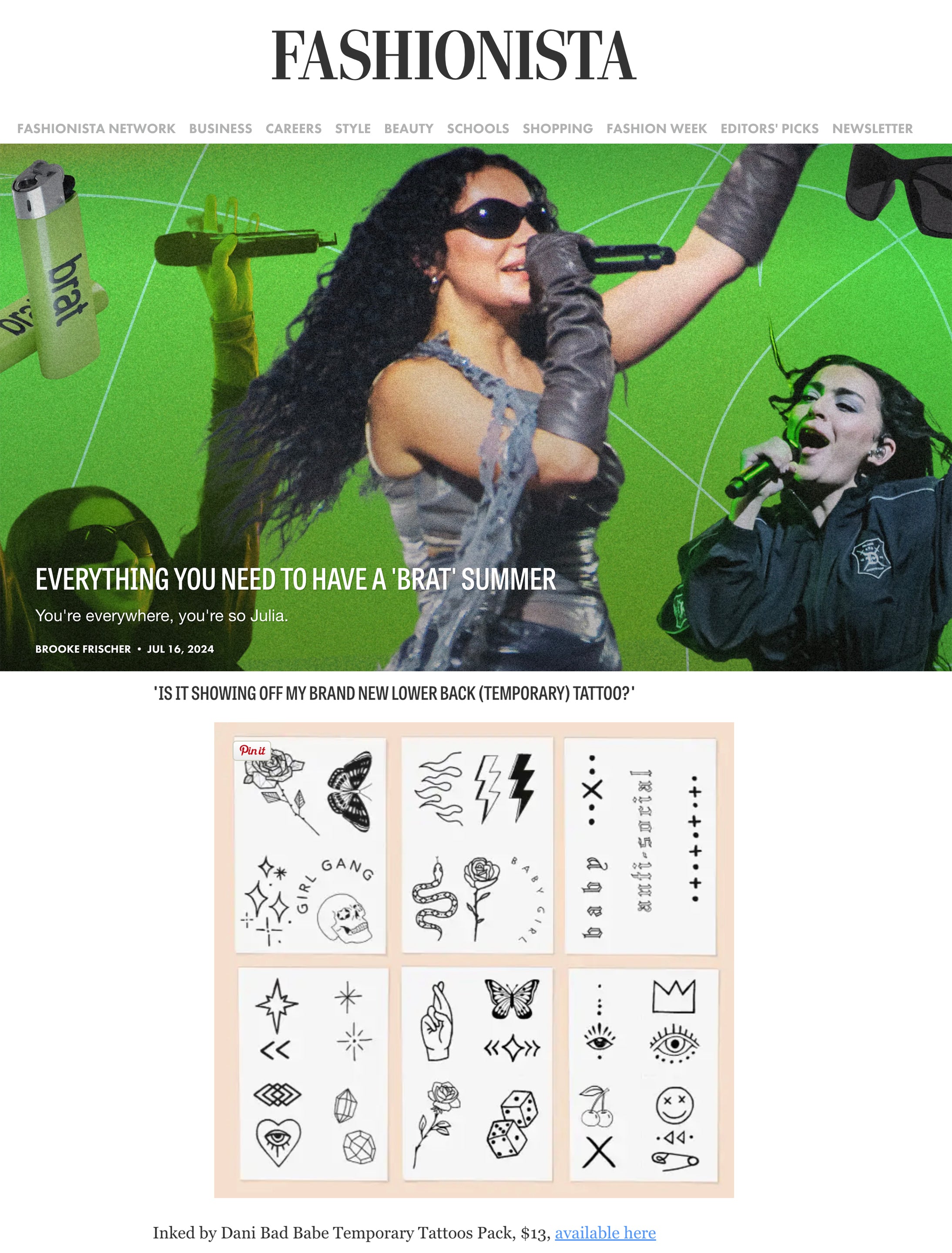 Charli XCX’s Lower Back Tattoo Trend