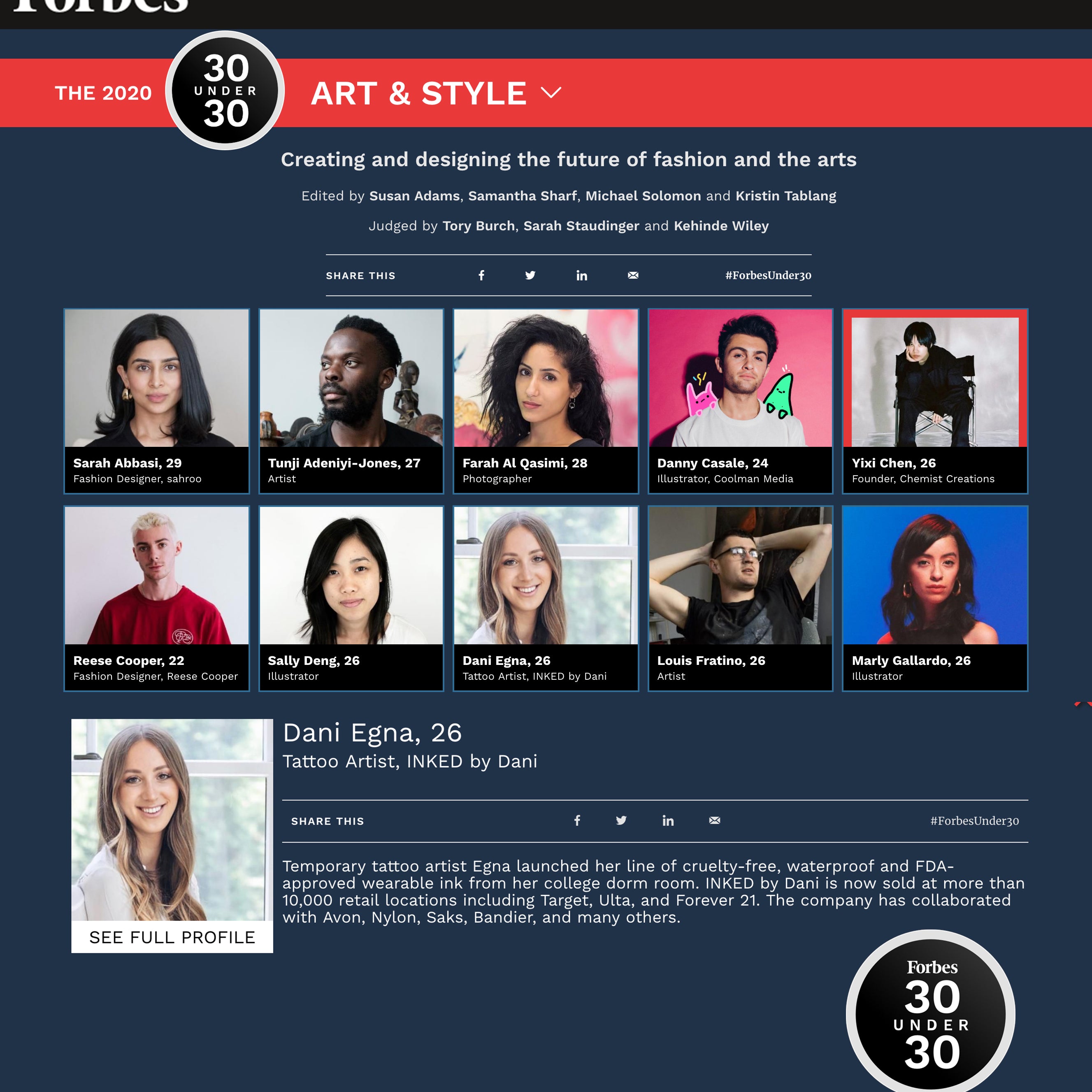 FORBES 30 UNDER 30