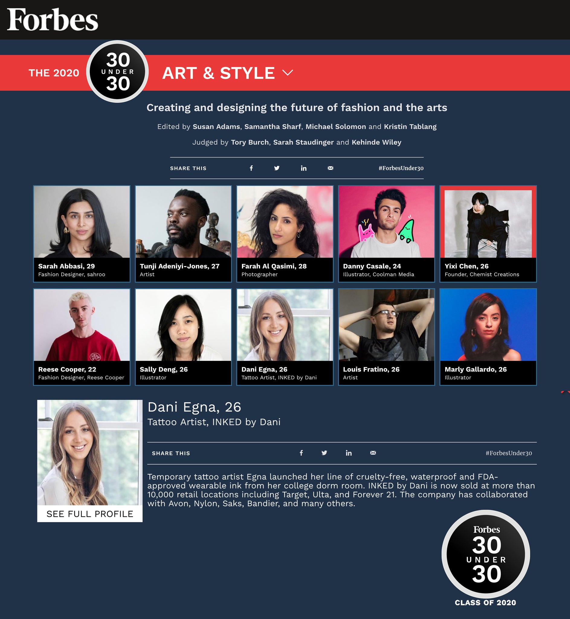 FORBES 30 UNDER 30