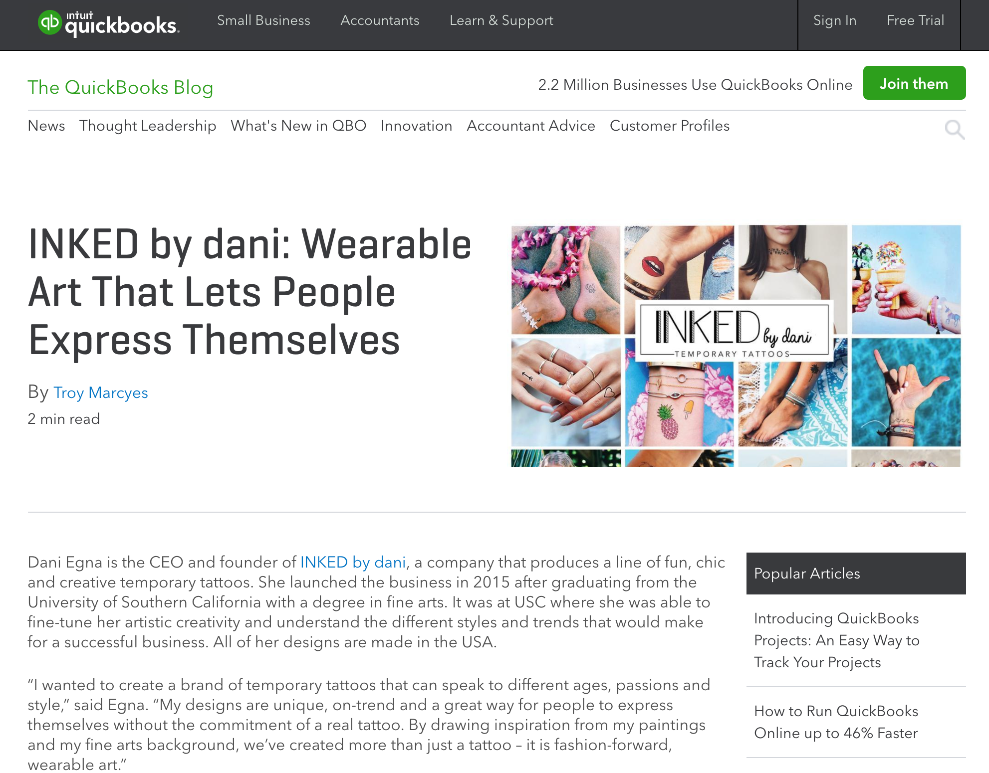 INTUIT/QUICKBOOKS FEATURE