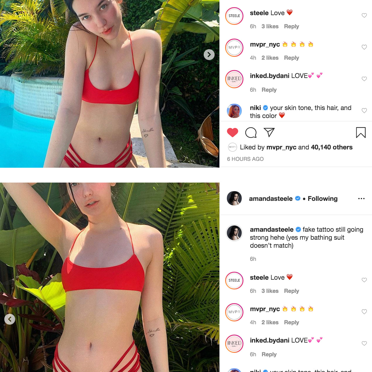AMANDA STEELE: POOLSIDE IN INKED