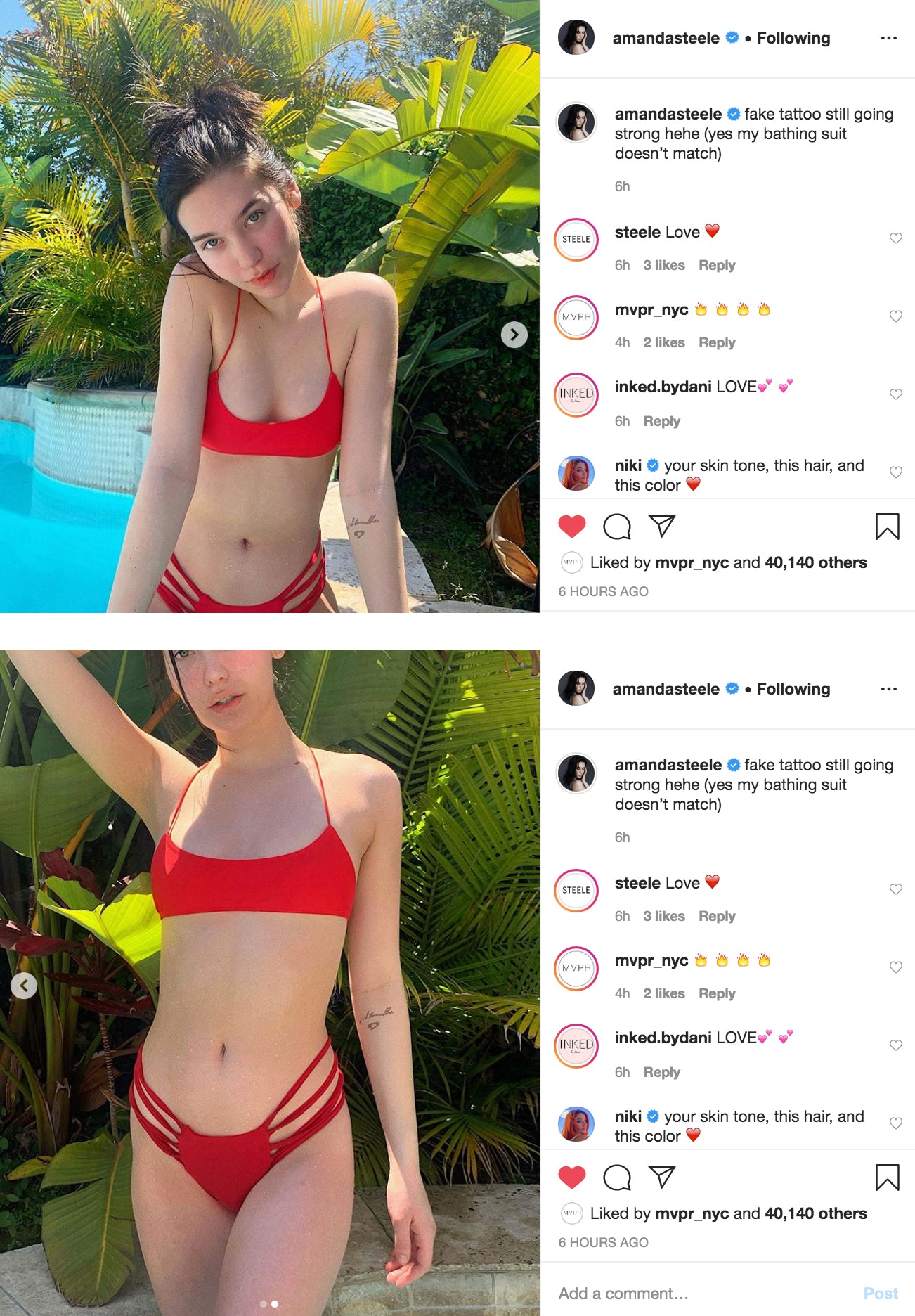 AMANDA STEELE: POOLSIDE IN INKED
