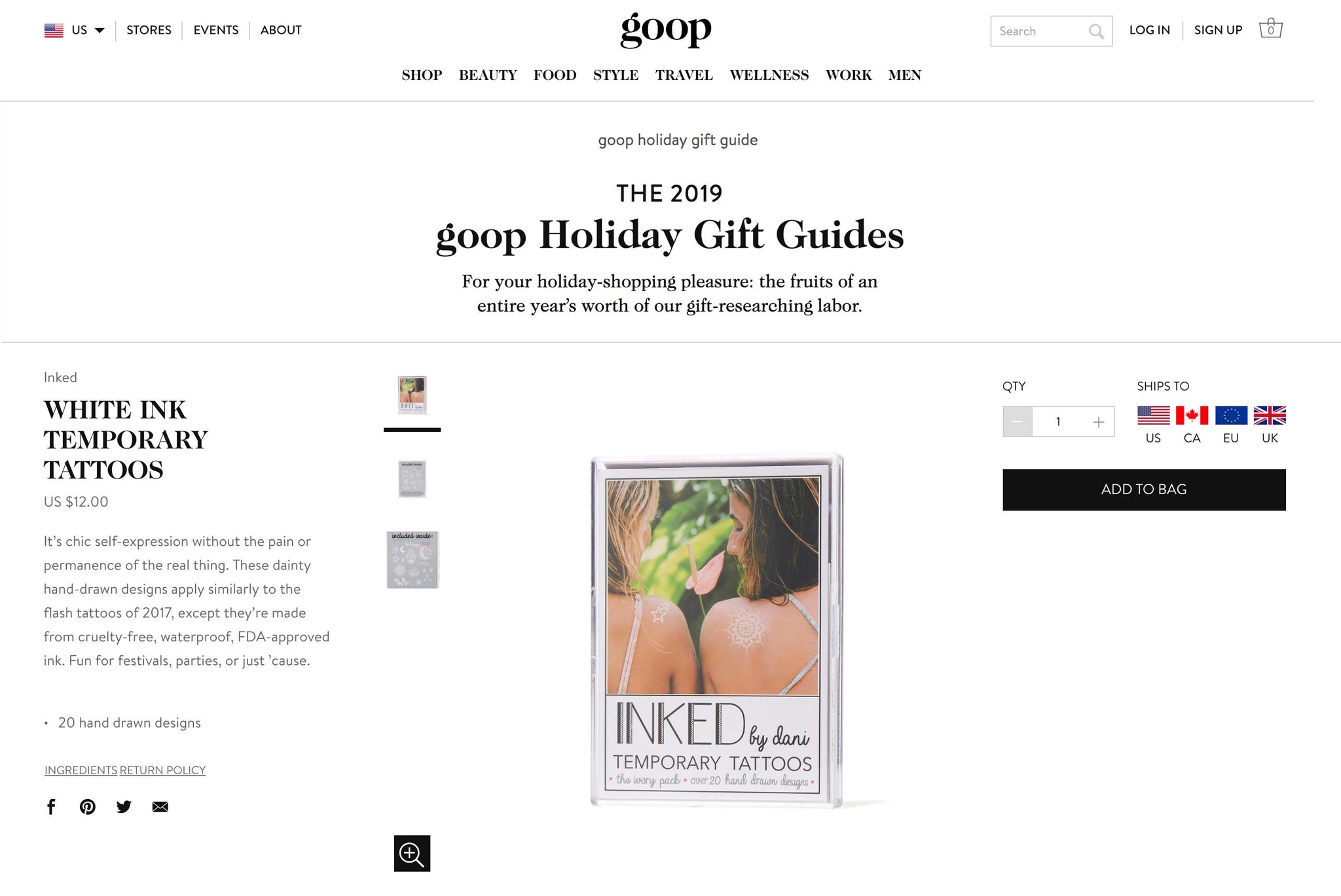 GOOP 2019 HOLIDAY GIFT GUIDE