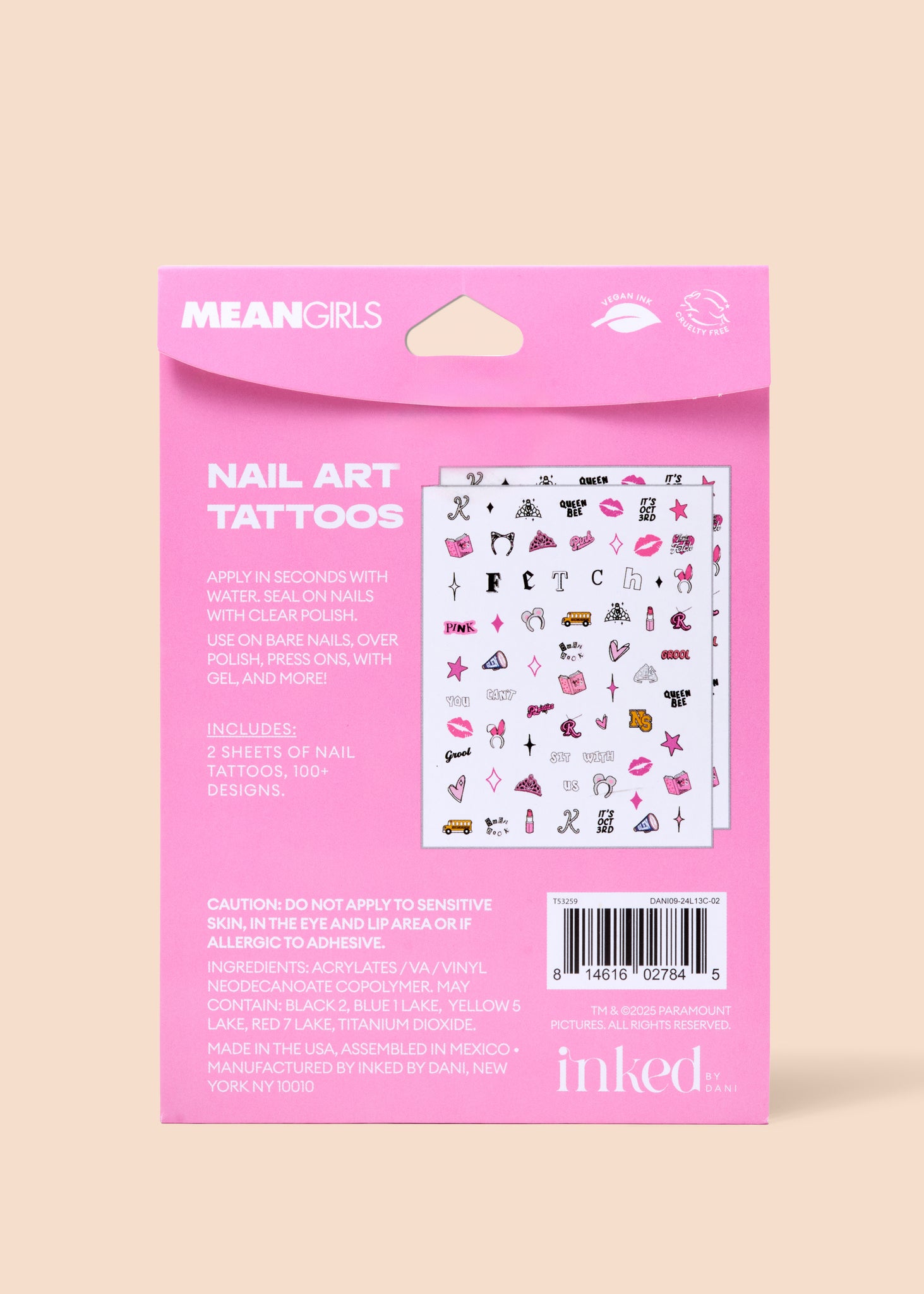 INKED by Dani x Mean Girls: Fetch Nail Art