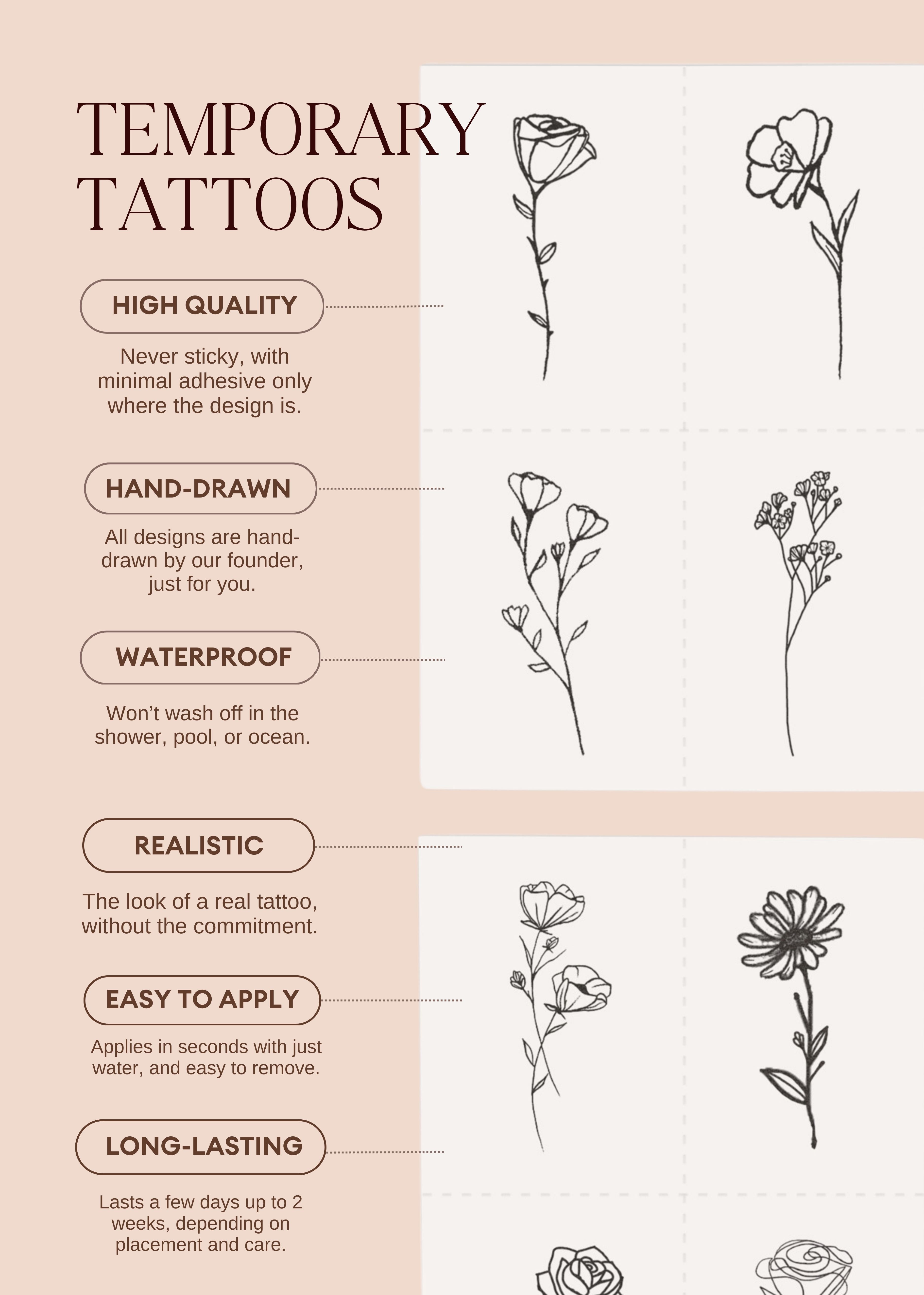 Statement Pack Temporary Tattoos