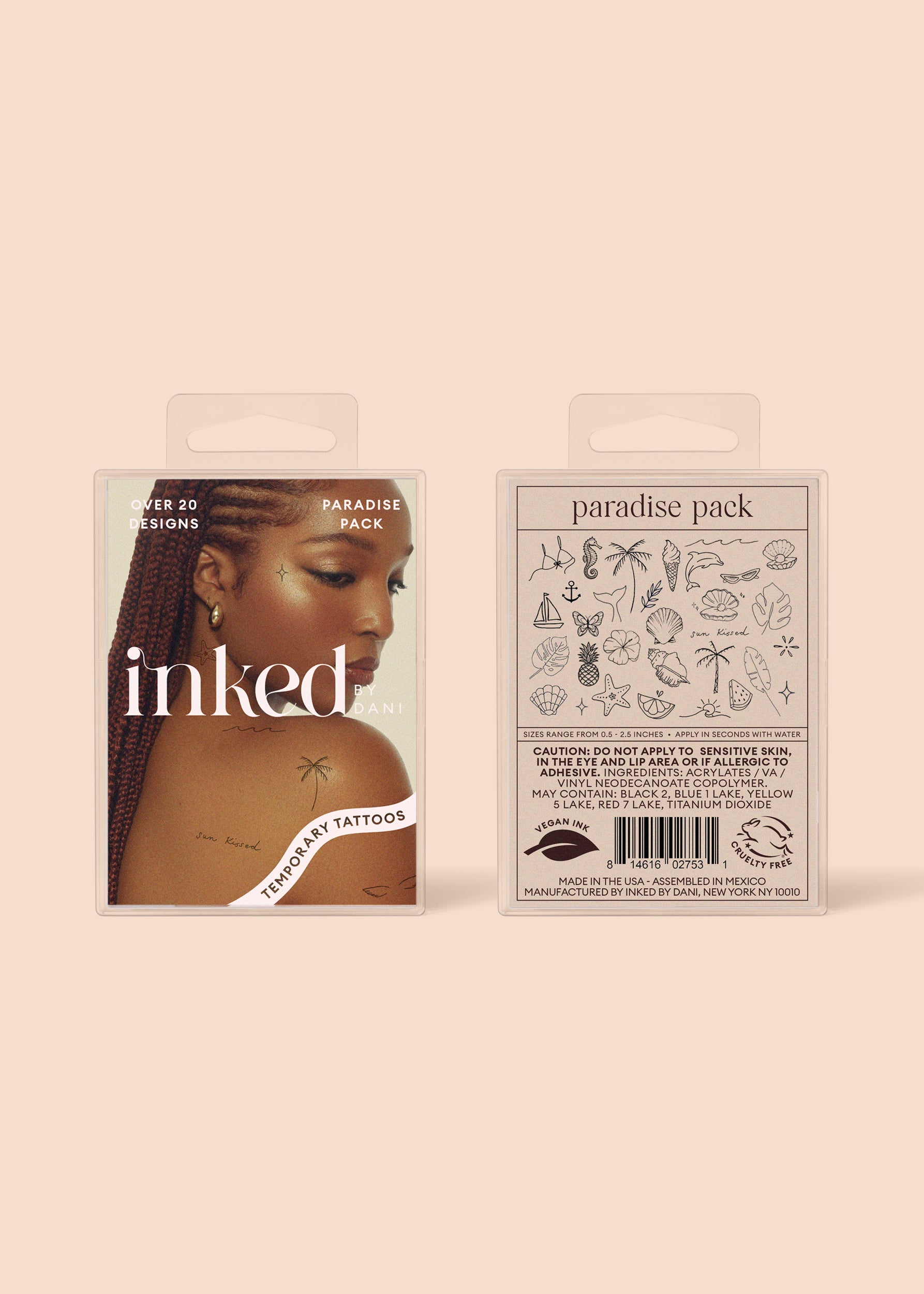 Paradise Pack Temporary Tattoos