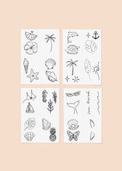 Paradise Pack Temporary Tattoos