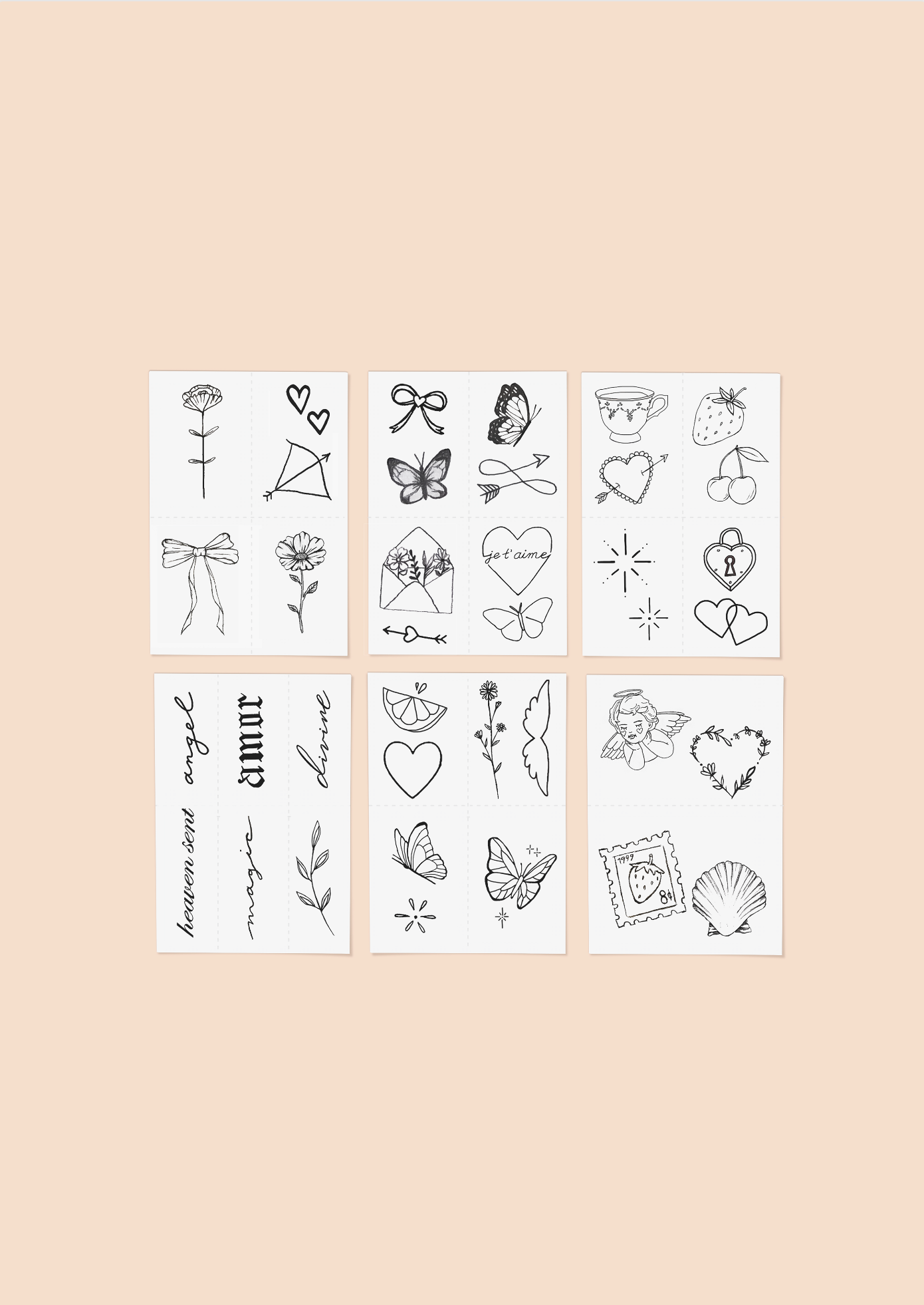 Heaven Sent Pack Temporary Tattoos