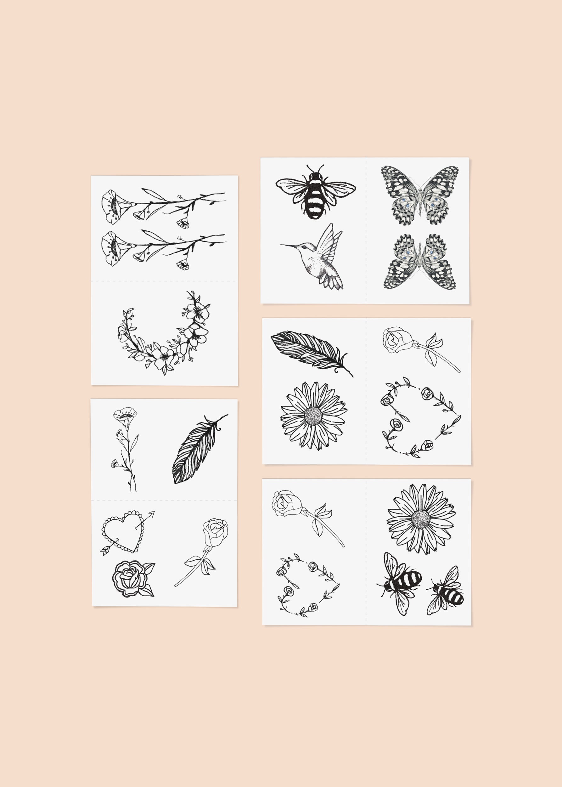 Embroidered Pack Temporary Tattoos