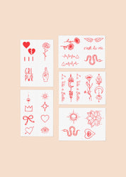 Red Ink Temporary Tattoos