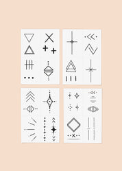 Linear Pack Temporary Tattoos