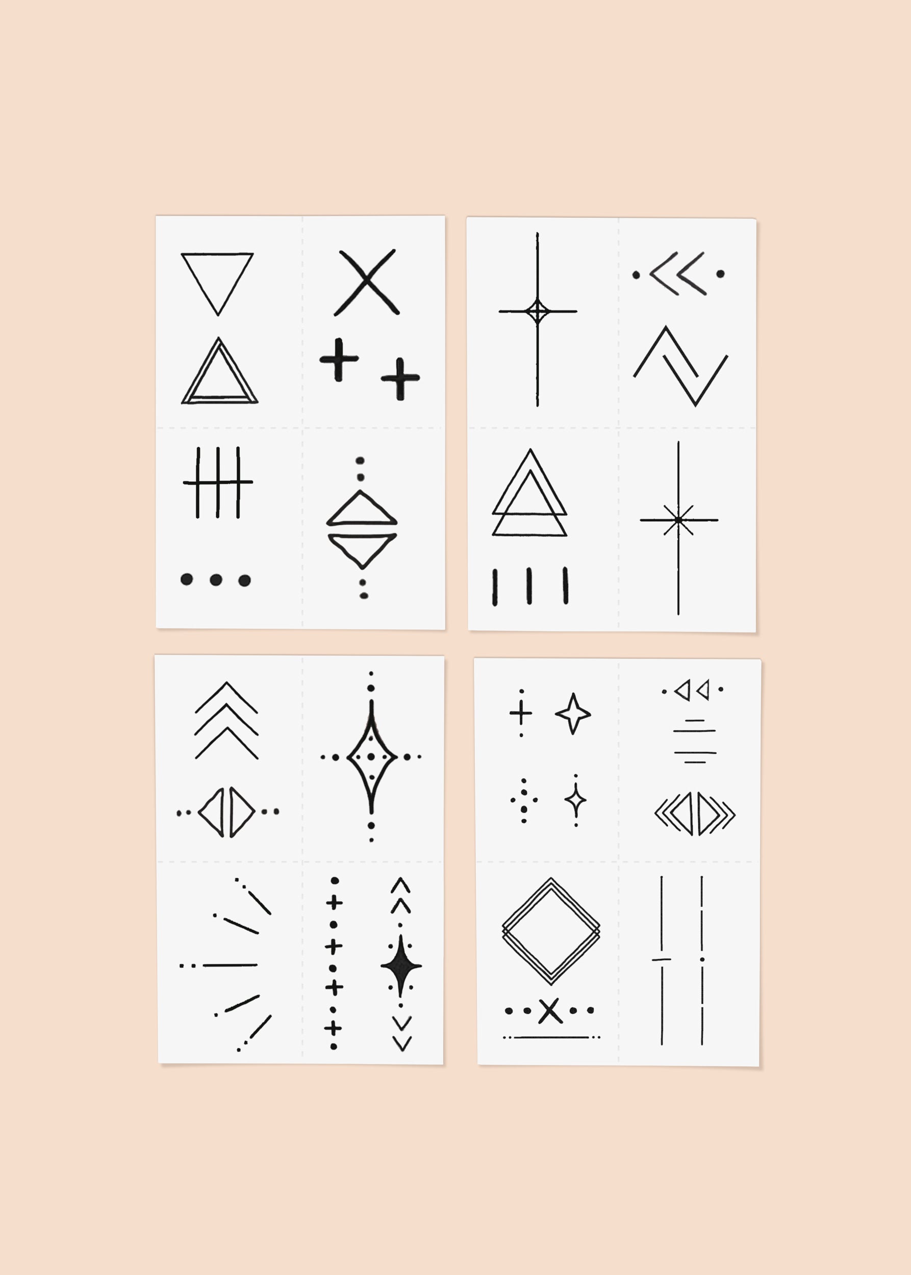 Linear Pack Temporary Tattoos