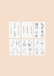 Zodiac Pack: Cancer + Scorpio + Pisces Temporary Tattoos