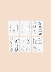 Zodiac Pack: Gemini + Libra + Aquarius Temporary Tattoos