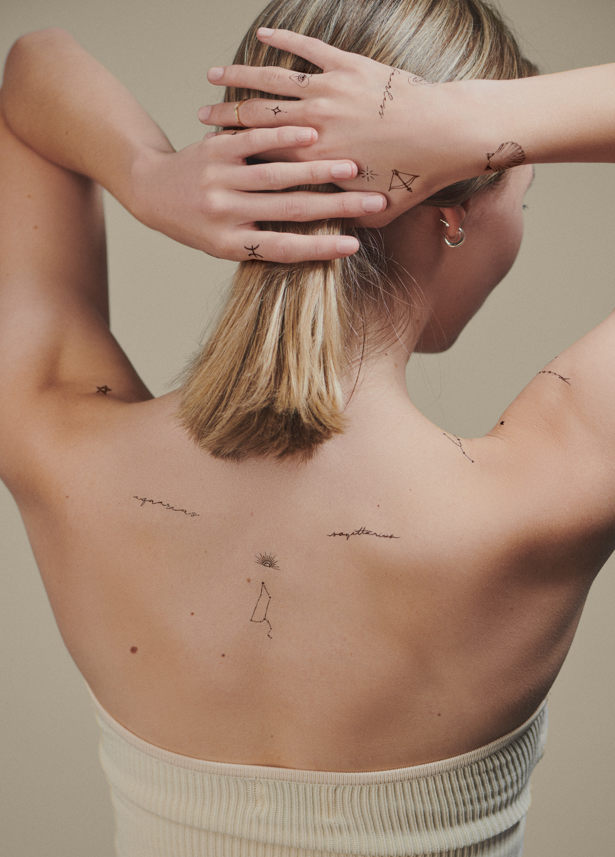 Zodiac Pack: Cancer + Scorpio + Pisces Temporary Tattoos